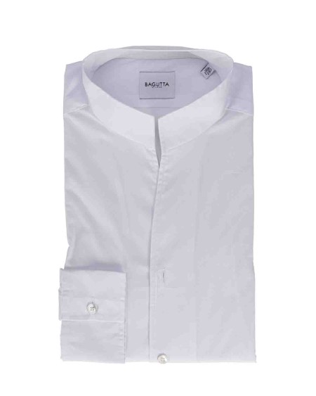 Shop BAGUTTA  Camicia: Bagutta camicia "Nbruxelles" in misto cotone.
Slim fit.
Colletto alla coreana.
Composizione: 72% cotone, 25% poliamide, 3% elastan.
Made in Italy.. NBRUXELLES CN9672-001